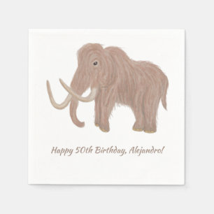 Guardanapo De Papel Partido Brown Wooly Mammoth Personalizado