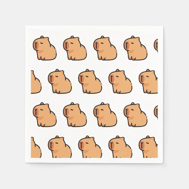 Guardanapo De Papel Partido Capybara Napkins | Bairro de Animais Bons (Frente)