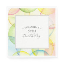 Partido Colorido Personalizado Aniversário Napkins