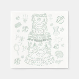 Guardanapo De Papel Partido Coquette Renascentista do Rococo Soft Dese