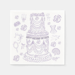 Guardanapo De Papel Partido Coquette Renascentista do Rococo Soft Dese