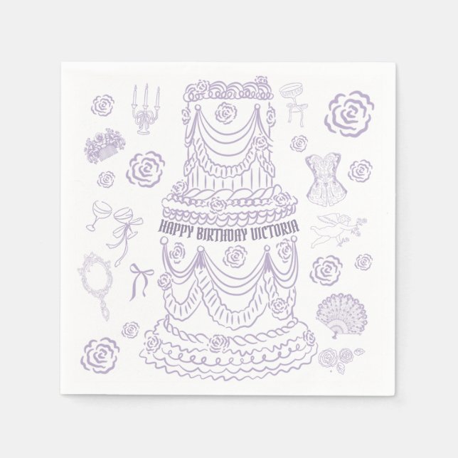 Guardanapo De Papel Partido Coquette Renascentista do Rococo Soft Dese (Frente)