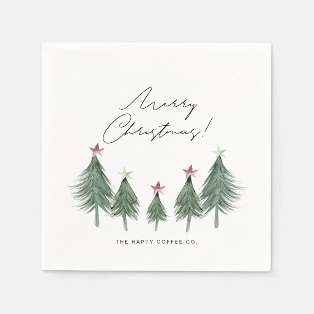 Guardanapo De Papel Partido Corporativo Plum & Sage Festive Trees (Frente)