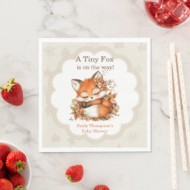 Guardanapo De Papel Partido Cozy Autumn Fox Chá de fraldas Cozy Woodla