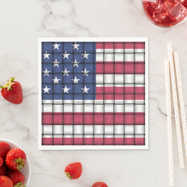 Guardanapo De Papel Partido da Bandeira Americana Napkins (Insitu)