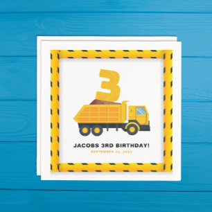 Guardanapo De Papel Partido da Construção aniversário de 3 anos Napkin