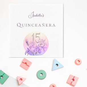 Guardanapo De Papel Partido da Quinceanera Floral Pastel