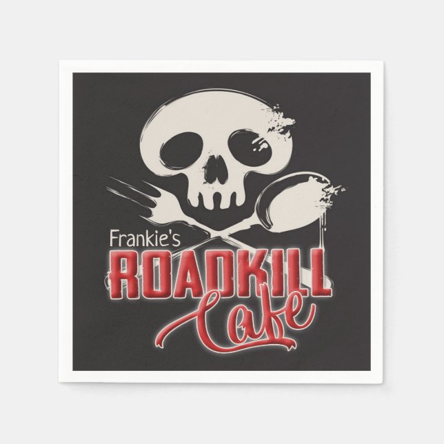 Guardanapo De Papel Partido de Café Cheeky Roadkill (Frente)
