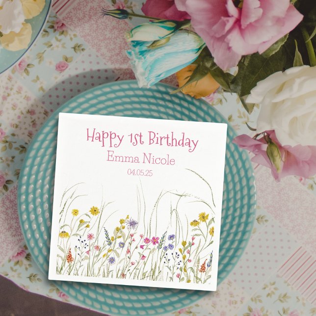 Guardanapo De Papel Partido de Flores Selvagens Napkins (Criador carregado)