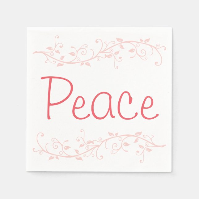 Guardanapo De Papel Partido de Natal da Paz Vermelha Napkin (Frente)