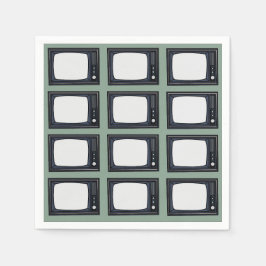 Guardanapo De Papel Partido de Padrão de Televisão Clássica de Retro T