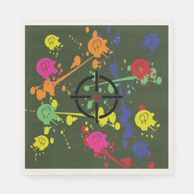 Guardanapo De Papel Partido de Paintball Verde do Exército (Frente)