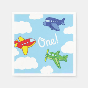 Guardanapo De Papel Partido de primeiro aniversario bonito dos aviões