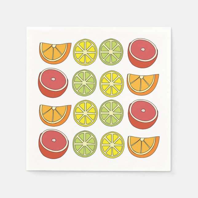 Guardanapo De Papel Partido de Verão da Fruta de Citrus (Frente)