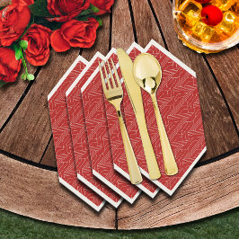 Guardanapo De Papel Partido Derby Vermelho e Marfim