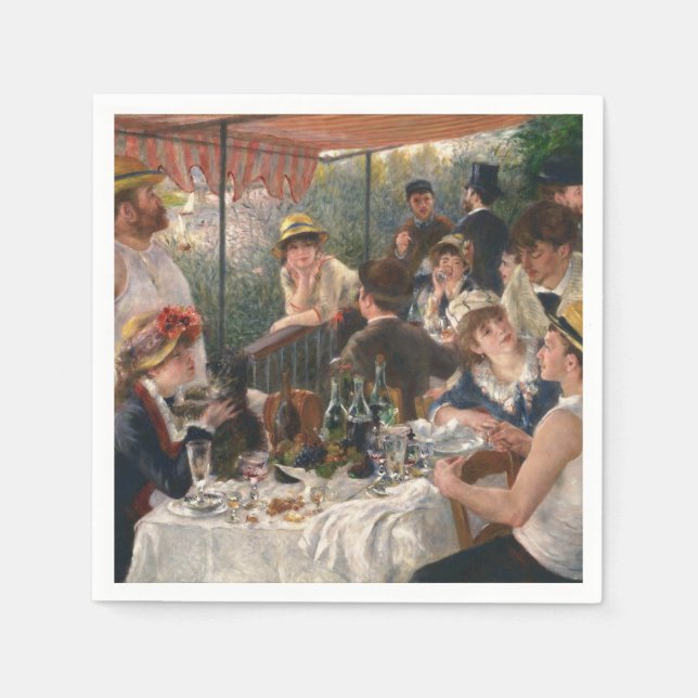 Guardanapo De Papel Partido do Barco Luncheon - Pintura de Renoir (Frente)