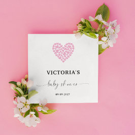 Guardanapo De Papel Partido do Chá de fraldas Coração Rosa