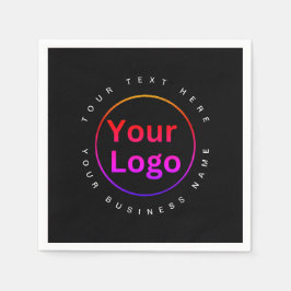 Guardanapo De Papel Partido do Logotipo Comercial preto moderno