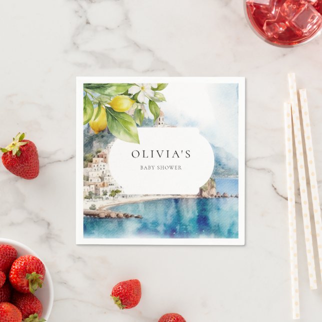 Guardanapo De Papel Partido do Mediterrâneo Limão Italiano da Costa do (Insitu)