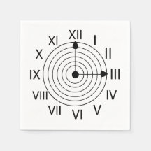 Partido do Relógio Romano Negro e Branco