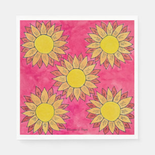 Guardanapo De Papel Partido dos Sangue de Girassol Pintado Napkins