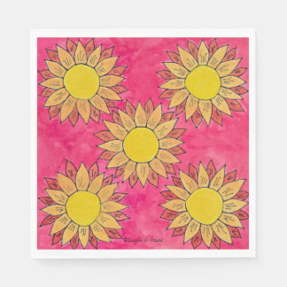 Guardanapo De Papel Partido dos Sangue de Girassol Pintado Napkins