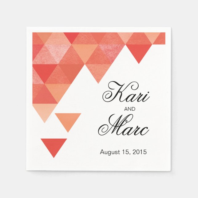 Guardanapo De Papel Partido dos Triângulos Geométricos dos Cocktail |  (Frente)