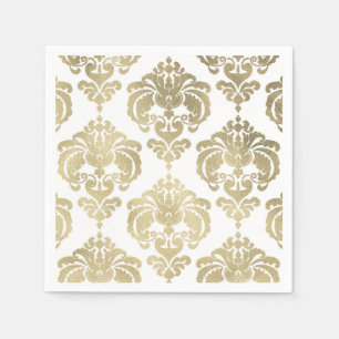 Guardanapo De Papel Partido Dourado & branco do evento do casamento