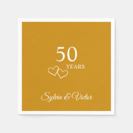 Guardanapo De Papel Partido Elegante Personalizado do Ouro 50º Anivers