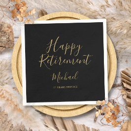 Guardanapo De Papel Partido Elegante Preto E Dourado De Aposentação De