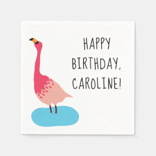 Guardanapo De Papel Partido Flamingo Coral Rosa Personalizado