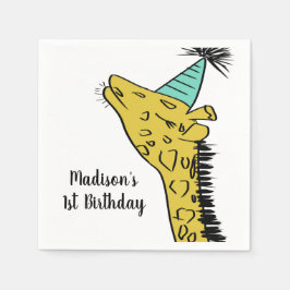 Guardanapo De Papel Partido Giraffee Doodle Zoo Safari