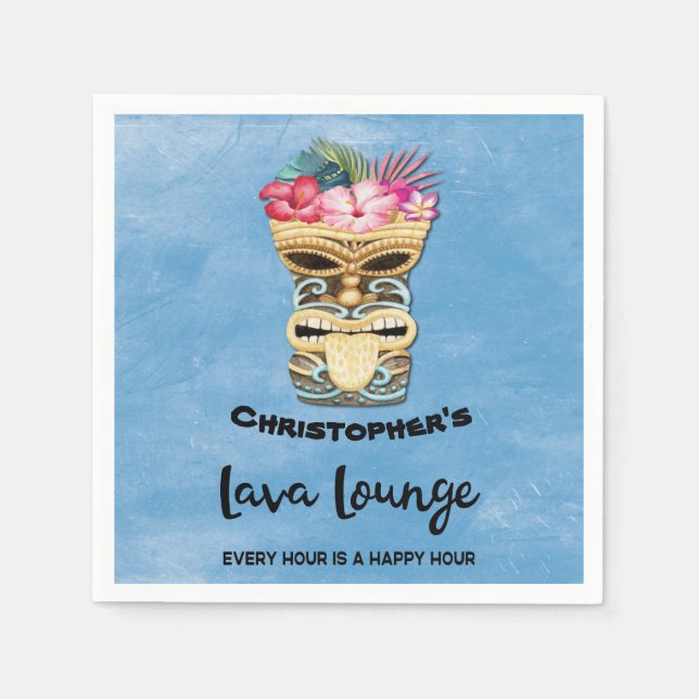 Guardanapo De Papel Partido Lounge do Bar de Tiki Monogramed (Frente)