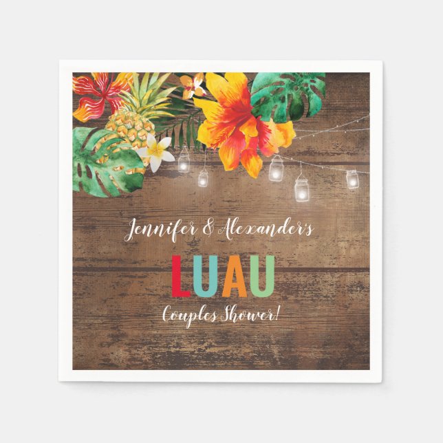 Guardanapo De Papel Partido Luau (Frente)