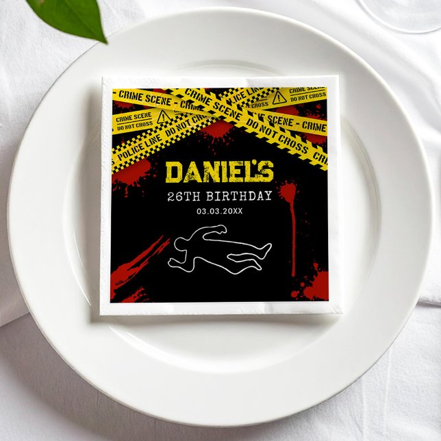 Guardanapo De Papel Partido Mistério de Assassinato com Fita Amarela e (Criador carregado)