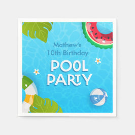 Guardanapo De Papel Partido Moderno da Piscina Tropical de Verão