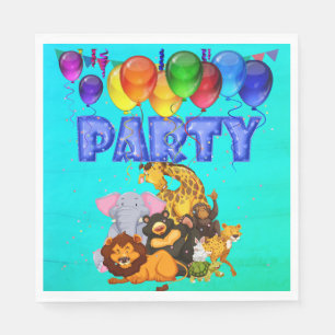 Guardanapo De Papel Partido Napkins com animais