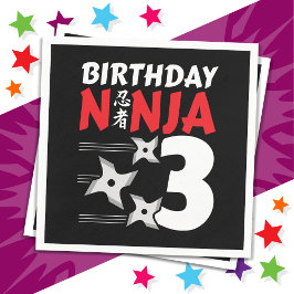 Guardanapo De Papel Partido Ninja, 3 anos, estende crianças aniversári