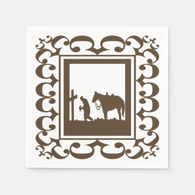 Guardanapo De Papel Partido Ocidental Cowboy Prayers Napkins (Frente)