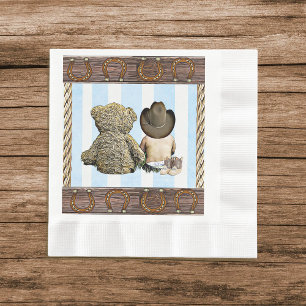 Guardanapo De Papel Partido pequeno do vaqueiro e do urso de ursinho