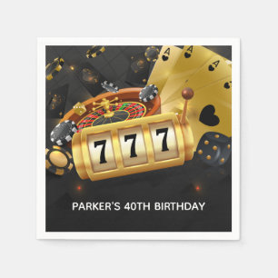 Guardanapo De Papel Partido Personalizado da Noite do Casino Dourado