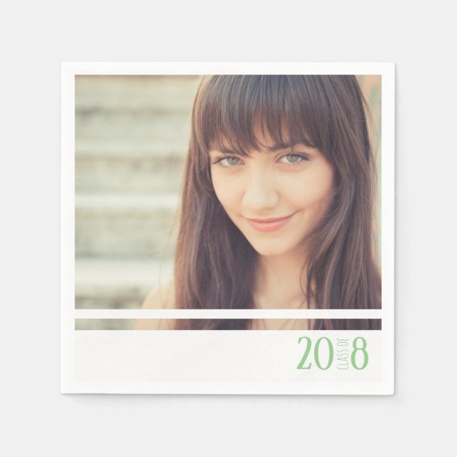 Guardanapo De Papel Partido Personalizado do Formando Verde e Branco M (Frente)