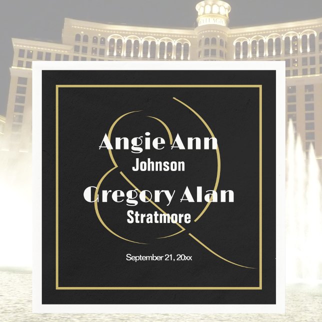 Guardanapo De Papel Partido Personalizado Elegante Mínimo Dourado Pret (Criador carregado)