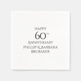 Guardanapo De Papel Partido Personalizado Elegante Simples 60º Anivers