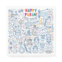 Partido Purim Napkins - Designs Judeus Festivos