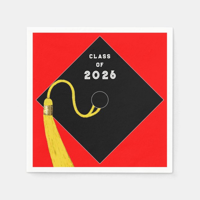 Guardanapo De Papel Partido Red Graduation 2025 (Frente)