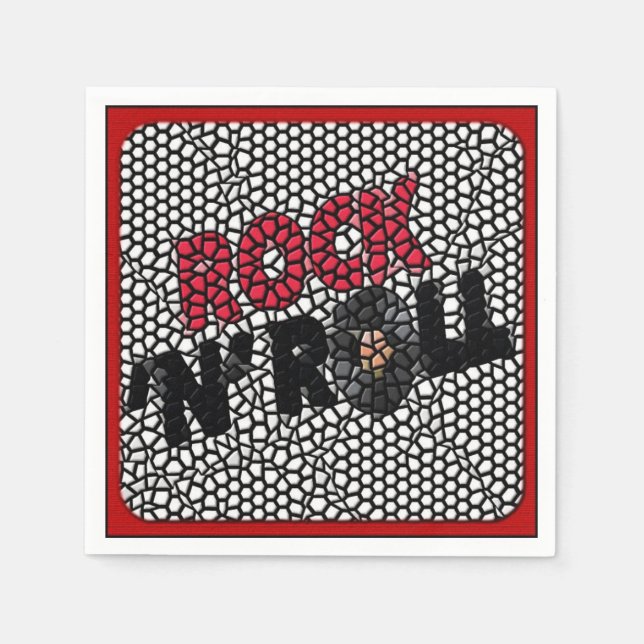 Guardanapo De Papel Partido Retro Musical Rock and Roll (Frente)