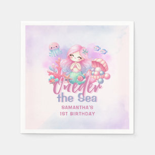 Guardanapo De Papel Partido Sereia primeiro aniversario ONEder the Sea