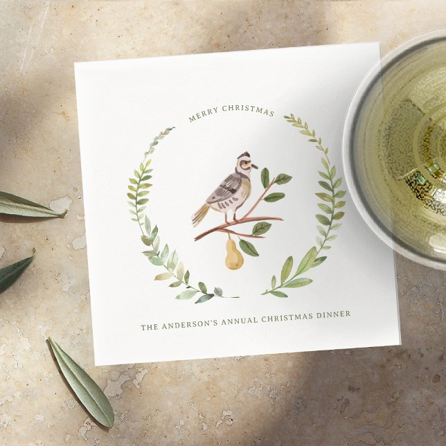 Guardanapo De Papel Partridge | Feriado do Monograma no 12 Dias de Nat (Criador carregado)