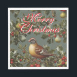 Guardanapo De Papel Partridge in a pear tree merry christmas<br><div class="desc">Partucho clássico elegante de férias com tema numa pera.</div>